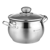 Daniks Classic 2qt, cuerpo inoxidable robusto para uso diario en la cocina.