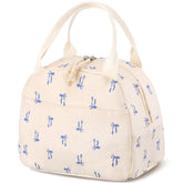 La bolsa de almuerzo azul Dansydaisy con lazo es ideal para mantener comidas frescas.