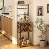 DAOUTIME estante de vino de 5 niveles, amplio almacenamiento para botellas