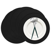 Manteles Datyiiha de papel negro redondos de 14 pulgadas para mesas elegantes.