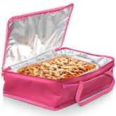 Dawhud Direct: bolsa aislante para cazuela en rosa que mantiene la comida caliente por horas.