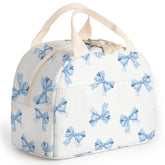 Dawuyu bolsa de almuerzo para mujer con lazo azul, ideal para uso diario