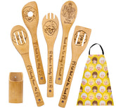 La marca DDDDXO presenta el set de cucharas de bambú doradas para cocinar con estilo.