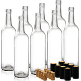 DEAYOU botella Bordeaux de 750 ml en vidrio claro, ideal para almacenamiento de vino.