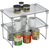 Deco Brothers estante apilable para gabinete cromado ideal para organizar vajilla