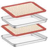 Bandeja Deedro de acero inoxidable para hornear, duradera y libre de recubrimientos tóxicos.