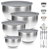 Deedro cuenco de acero inoxidable 1.5qt con tapa hermética para conservar frescura