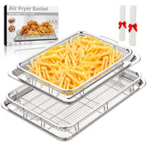 DEGOVIN bandejas grandes y pequeñas para horno y freidora de aire, cocina más eficiente.