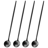 dehov cucharas para té helado de 7,95 pulgadas en negro mate para mezclar bebidas.