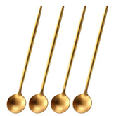 Cucharas Dehov Satin Gold de 6,7 pulgadas para café con acabado elegante y duradero