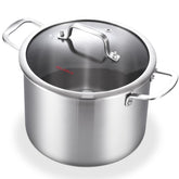DELARLO olla triple capa 8qt con tapa para cocción uniforme y eficiente