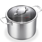 Olla DELARLO tri-ply 6 Qt con tapa, resistente y apta para inducción.