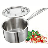 DELARLO sarten inoxidable 2qt con tapa para coccion uniforme