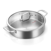 DELARLO sartén saltear 12 pulgadas con tapa, distribución de calor uniforme