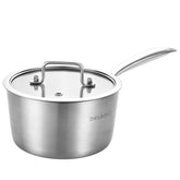 DELARLO sarten triple-ply 3 cuartos con tapa: calor uniforme para recetas rápidas