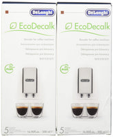 Desincrustante De'Longhi Eco en botella blanca, tapa verde, ideal para descalcificar cafetera
