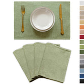Demetex Green manteles individuales set con textura lino protegen la mesa