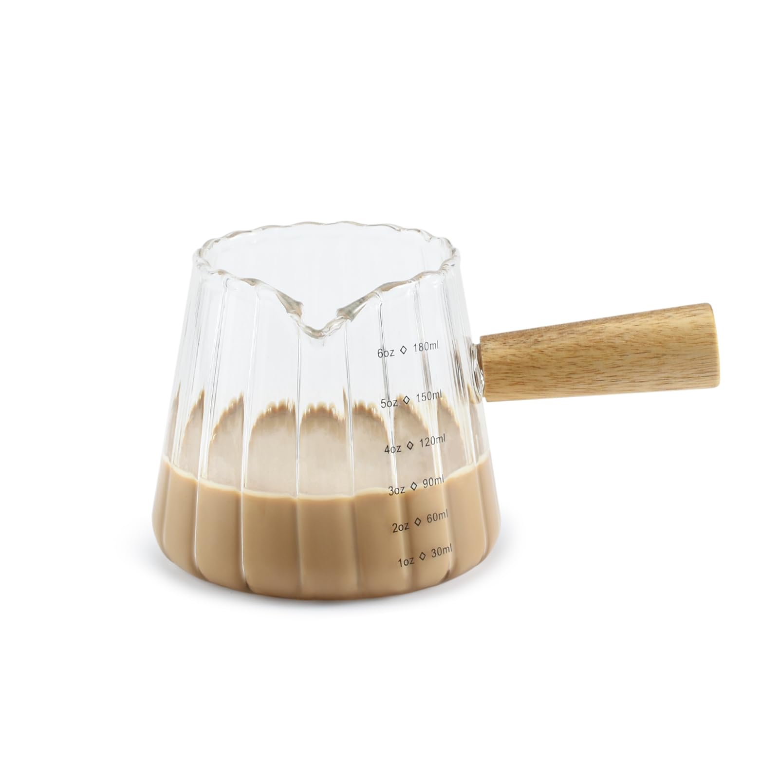 Denovin vaso medidor cristal 6oz con precisión para líquidos en casa