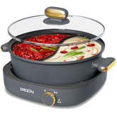 Olla caliente eléctrica Dezin con divisor para dos sabores sin mezclar aromas.