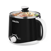 Olla eléctrica DEZIN 1.6 L para hervir fideos y huevos rápido.
