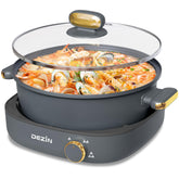 Olla Shabu Shabu Dezin de 4L con olla removible para limpieza rápida.