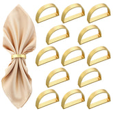 DI QIU REN aros dorados para servilletas 24 piezas, ideal para cenas formales y decoraciones elegantes.