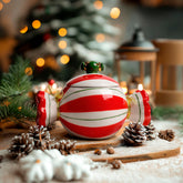 Dif Deco jarrón navideño de caramelo con tapa, ideal como centro festivo.