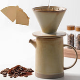 Set DIF DECO cafetera cerámica vintage amarillo para colar café