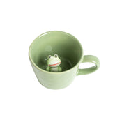 DIHOclub taza de café con rana 3D interior, ideal para amantes de la naturaleza