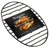 DIMESHY rejilla oval para asar con pies integrados, estable y buena ventilación.