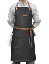 Delantal DingSay Trendy para chef con denim y bolsillos prácticos.