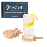 Posavasos DinkCraft en forma de pala de pickleball, 4-pack para reuniones