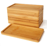 DIRBUY bandeja mini de bambú para tocador, superficie lisa y decorativa.