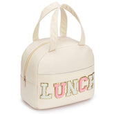 DIRGEE bolsa de almuerzo con letras chenille, estilo para oficina