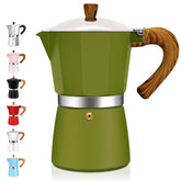 Cafetera moka italiana DITOSH vista frontal para espresso aromático en casa