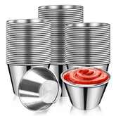 DJZZ tazas de salsa en metal 2.5oz, ideales para salsas y aderezos.