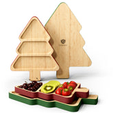 Bandejas dofira con diseño de árbol navideño para aperitivos.