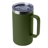 Taza DOMICARE 24oz con asa y tapa, ideal para bebidas calientes.