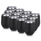 Vaso térmico DOMICARE de acero inoxidable, 12 onzas, con tapa, ideal para bebidas.
