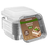Bandeja DORARA 8x8 con tapa, ideal para hornear y almacenar.