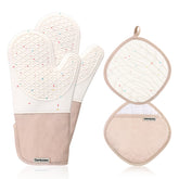 Guante de horno Dorkuova con diseño lindo crema para manipular utensilios calientes con estilo