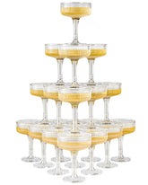 DORONAN torre champán plástico 7oz para ceremonias elegantes.