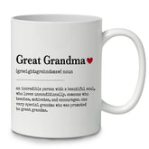 Taza DOTAIN abuelita con definición frontal, ideal regalo divertido para abuelas.