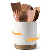 Dowan porta-utensilios giratorio 360° en encimera facilita acceso rápido a utensilios.