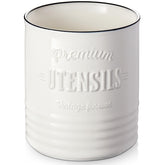 Porta utensilios DOWAN de cerámica blanca para encimera, organización elegante y acceso rápido.