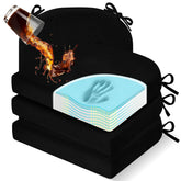 almohadilla downluxe con espuma de memoria para confort duradero en cenas largas.