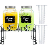 Dispensador de vidrio DQAXP 1 galón con presentación clara para bebidas.
