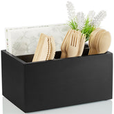 Portacubiertos DraSTAR de madera negra, ideal para mantener cubiertos organizados en la mesa.