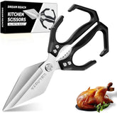 Tijeras Dream Reach con cabeza grande para cortes precisos de pollo.