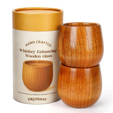 DrinkSay vaso whisky de madera 2-pack, ideal para degustaciones en casa.